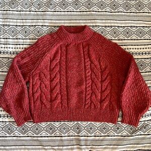 universal thread chunky red knitted turtleneck sweater